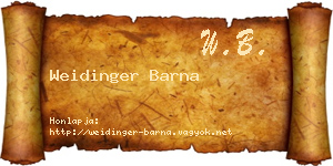Weidinger Barna névjegykártya